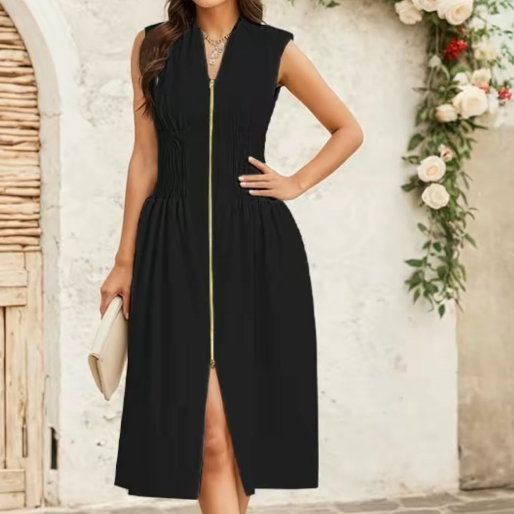 Gunest Black Midi Dress NWT - Picture 7 of 7
